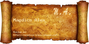 Magdics Alex névjegykártya