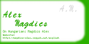 alex magdics business card